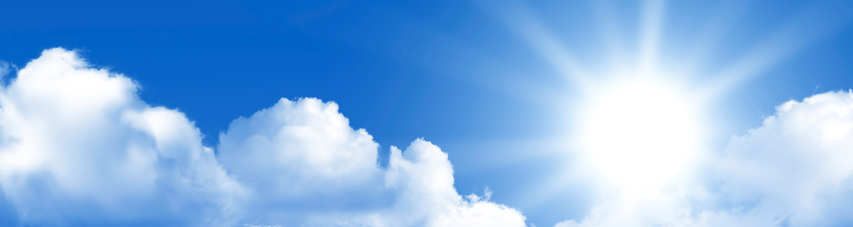 Blue sky with cloud and sun